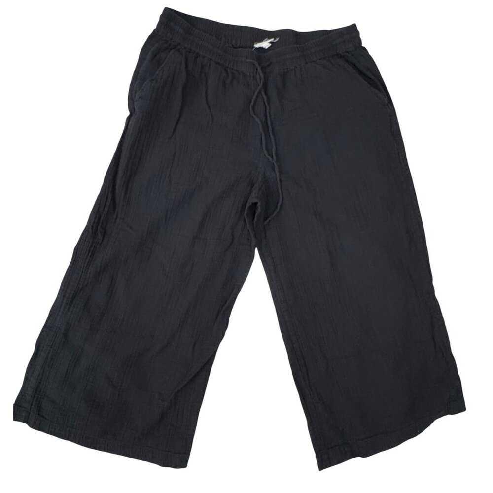 Eileen Fisher wide leg crop pants beach‎ lagen look organic 90s sz L